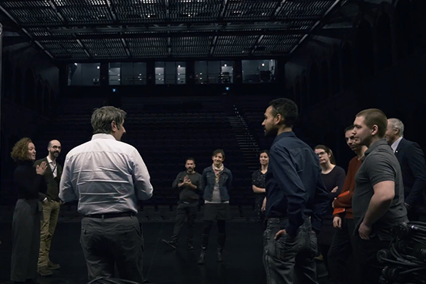 Étudiants en atelier avec Robert Lepage