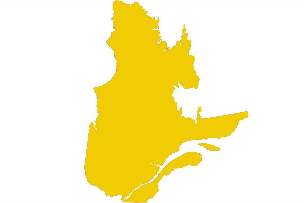 Map of the province of Quebec