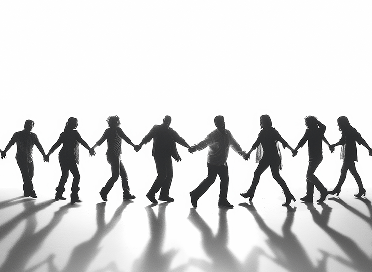 Personnes en file