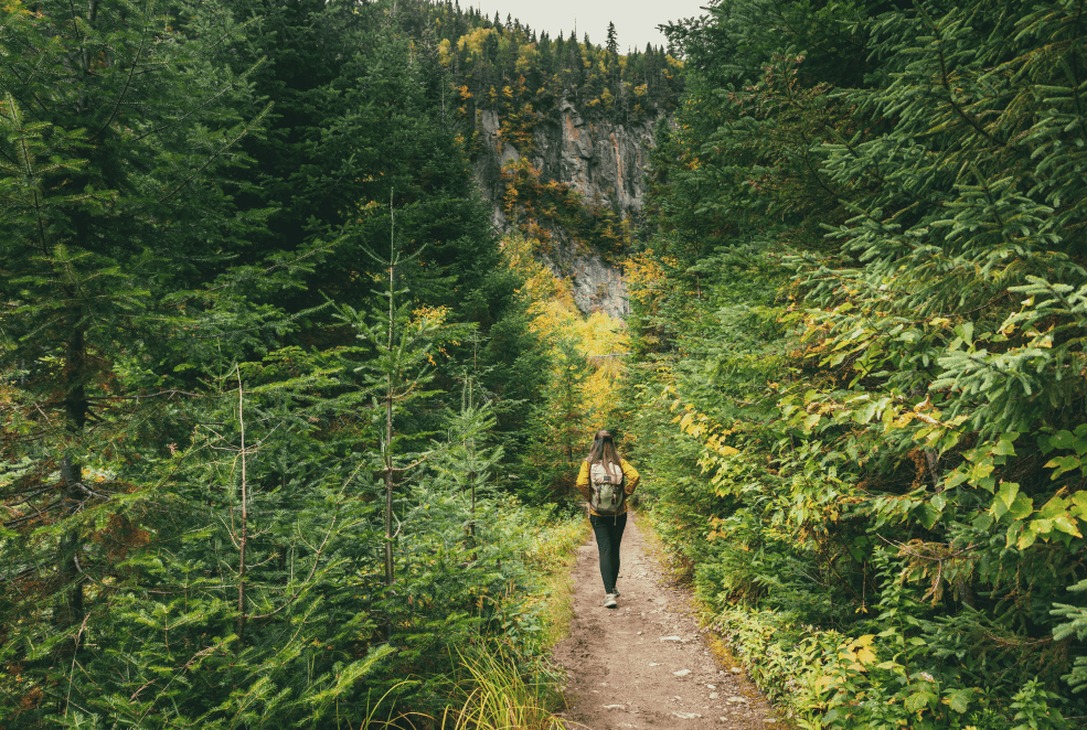 Femme dans un sentier