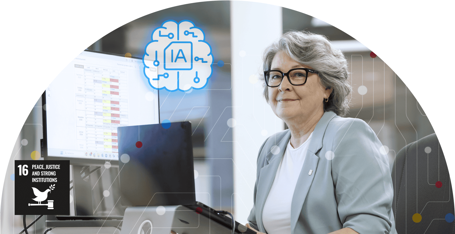 Woman in front of her computer