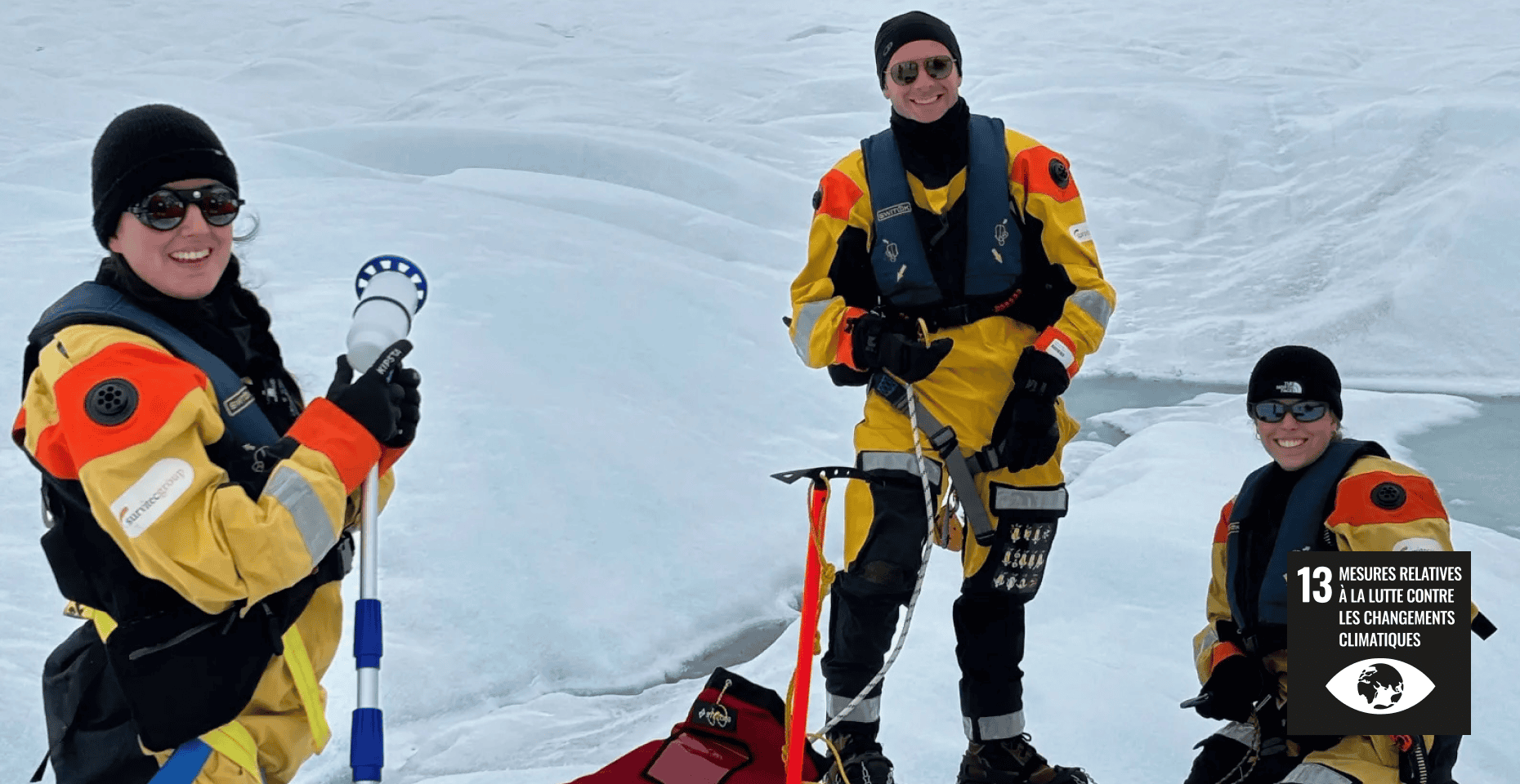 Trois personnes en hiver