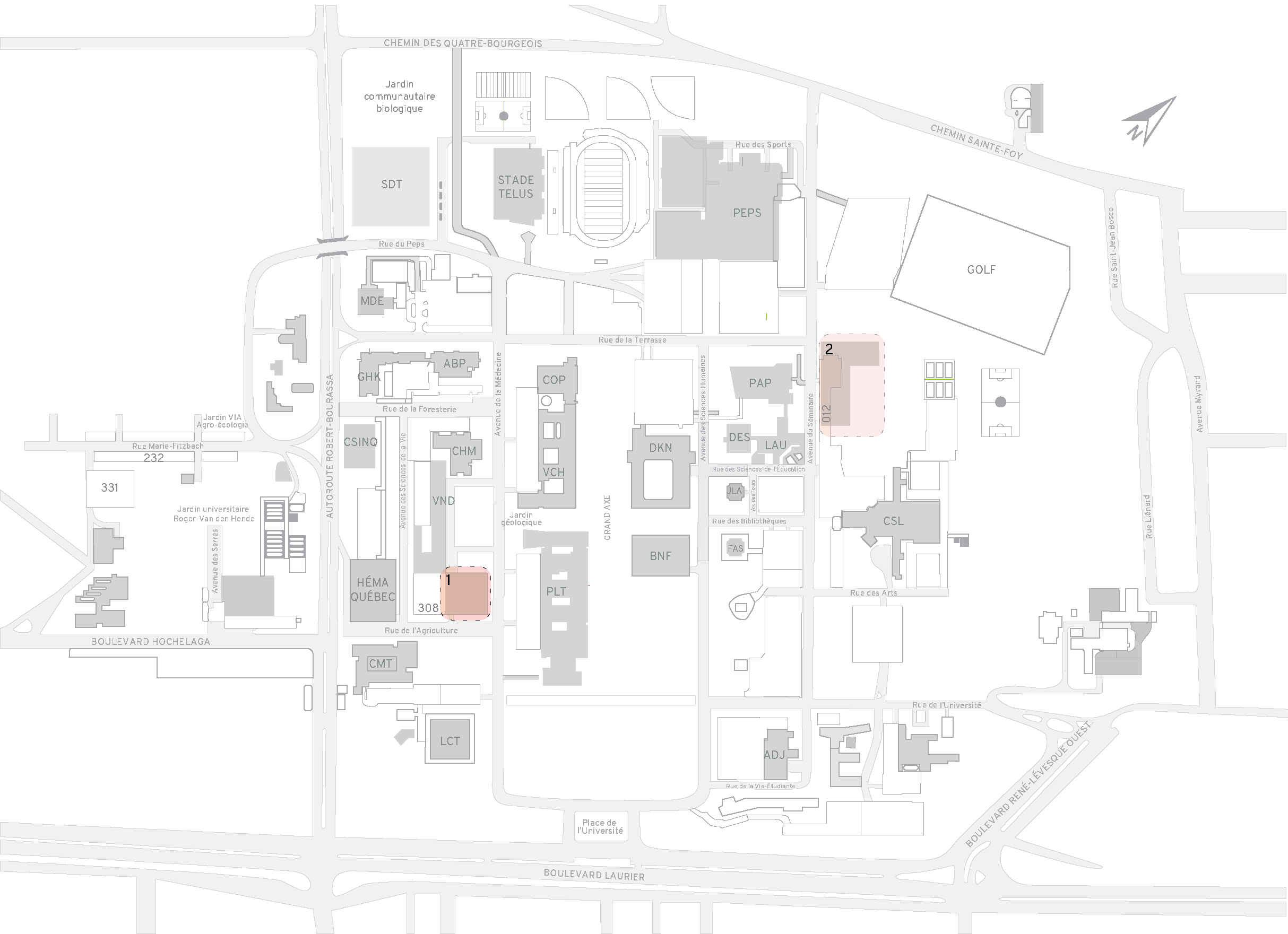 Carte du campus