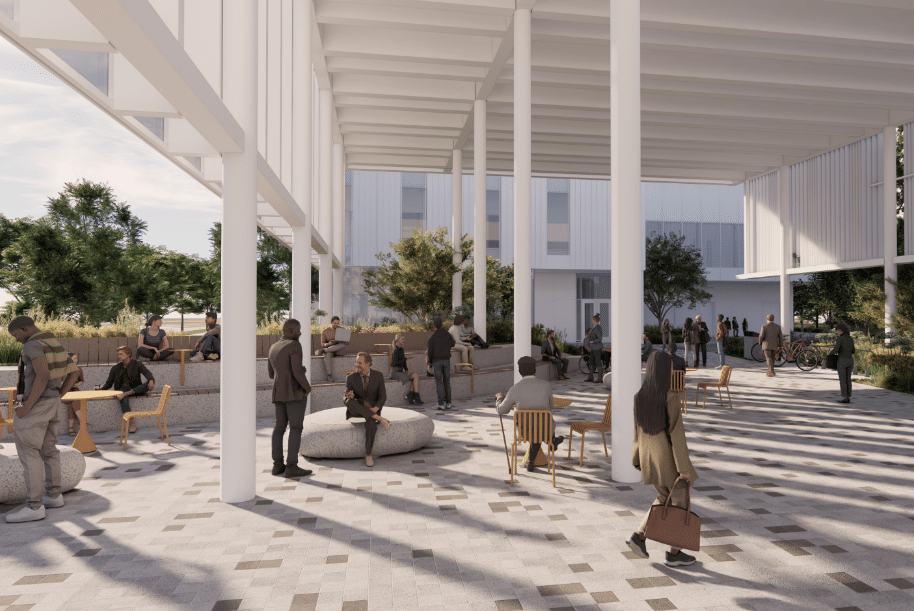 sous l'entrée du pavillon Pierre-Péladeau