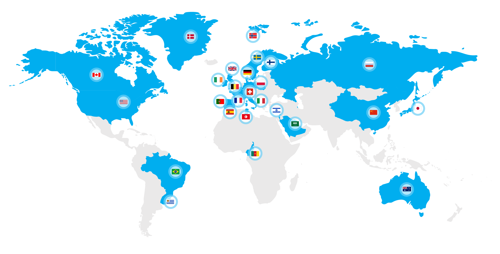 Map showing international collaborations of Sentinel North