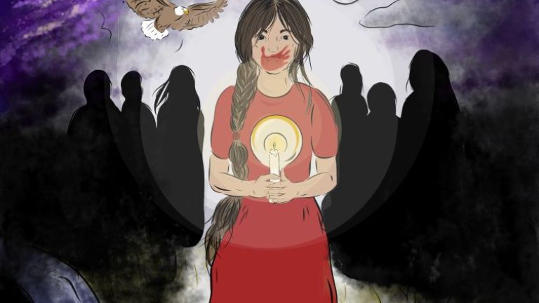 Visuel de la Journée nationale de sensibilisation aux femmes et aux filles autochtones disparues et assassinées
